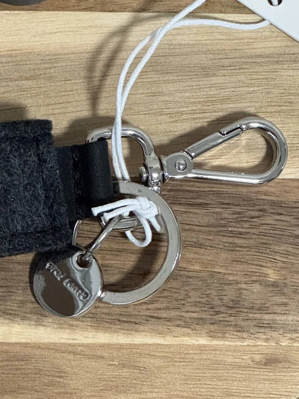 Graf Lantz Merino Wool Felt Loop Key Fob Charcoal Black NWT